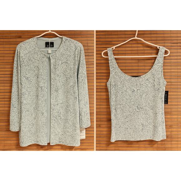 Alex Evenings Tops - Alex Evenings Blue Paisley Twinset Size Large NWT